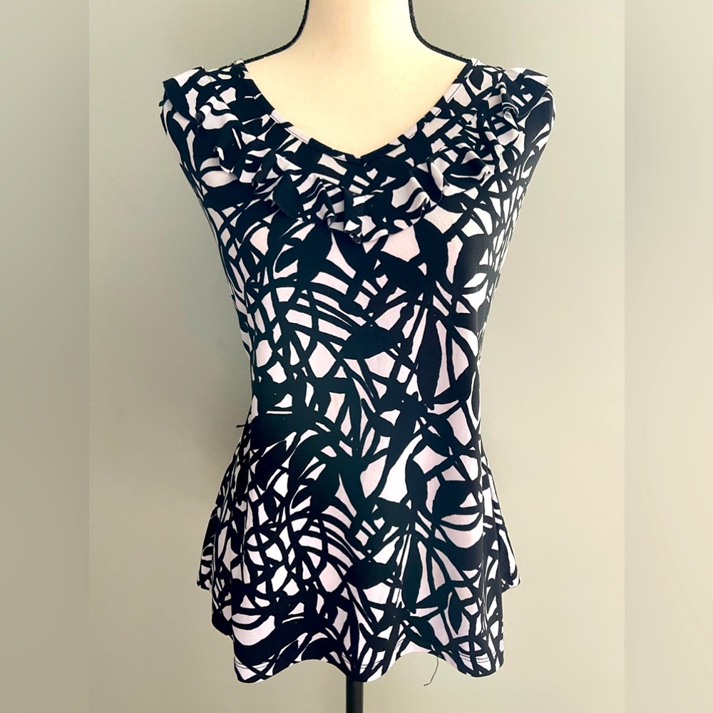 Black and White Lightweight Summer Blouse